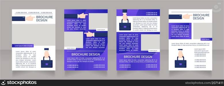 People with disabilities recruiting blank brochure layout design. Vertical poster template set with empty copy space for text. Premade corporate reports collection. Editable flyer 4 paper pages. People with disabilities recruiting blank brochure layout design