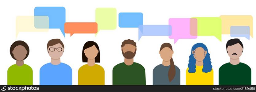 People with speech bubbles. Conversation icon. Chatting person. Communication concept. Vector illustration. Stock image. EPS 10.. People with speech bubbles. Conversation icon. Chatting person. Communication concept. Vector illustration. Stock image.