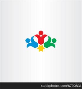 people worker team businessman icon vector