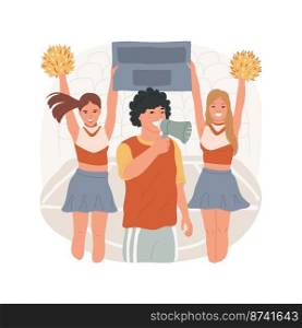 Pep rally isolated cartoon vector illustration. Sport event, competitive spirit, students socialization, team members support, inspiring speech, high school tradition vector cartoon.. Pep rally isolated cartoon vector illustration.