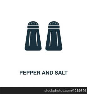 Pepper And Salt creative icon. Simple element illustration. Pepper And Salt concept symbol design from meal collection. Can be used for mobile and web design, apps, software, print.. Pepper And Salt icon. Monochrome style icon design from meal icon collection. UI. Illustration of pepper and salt icon. Pictogram isolated on white. Ready to use in web design, apps, software, print.