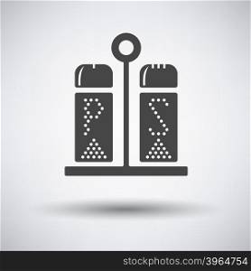 Pepper and salt icon. Pepper and salt icon on gray background with round shadow. Vector illustration.