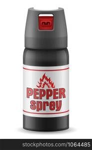 pepper gas sprey self defense vector illustration isolated on white background