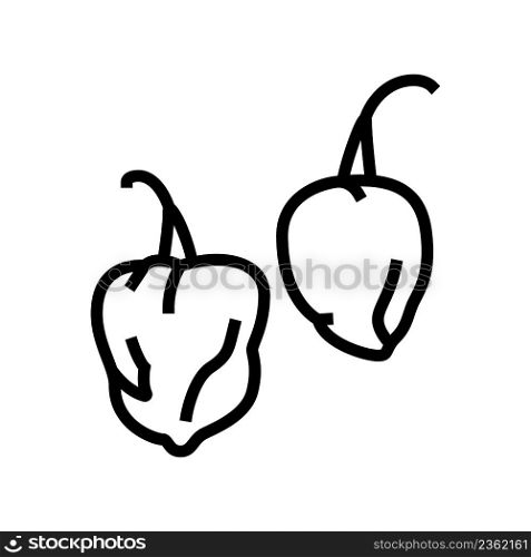 pepper habanero line icon vector. pepper habanero sign. isolated contour symbol black illustration. pepper habanero line icon vector illustration