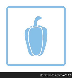 Pepper icon. Blue frame design. Vector illustration.