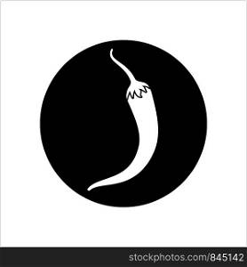 Pepper Icon, Chili Icon Vector Art Illustration