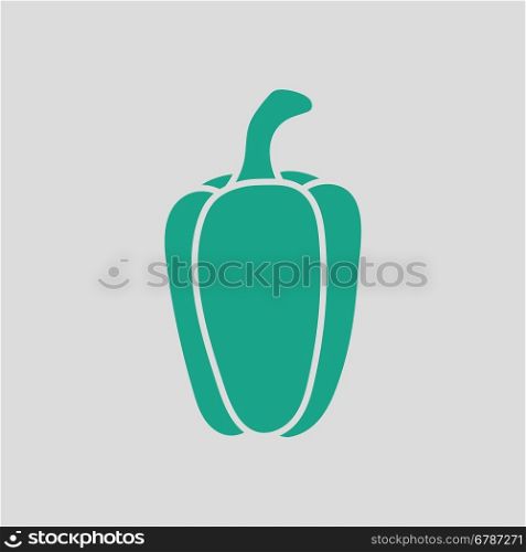 Pepper icon. Gray background with green. Vector illustration.