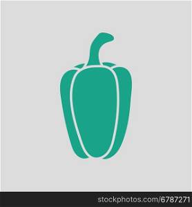 Pepper icon. Gray background with green. Vector illustration.