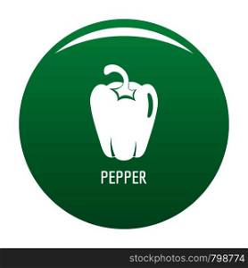 Pepper icon. Simple illustration of pepper vector icon for any design green. Pepper icon vector green