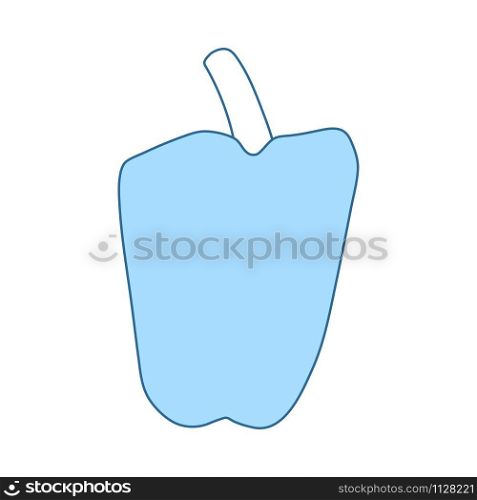 Pepper Icon. Thin Line With Blue Fill Design. Vector Illustration.