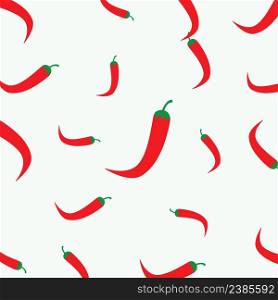 Pepper Icons, Chili Icons Seamless Pattern Vector Art Illustration