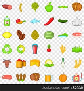 Pepper icons set. Cartoon style of 36 pepper vector icons for web for any design. Pepper icons set, isometric style
