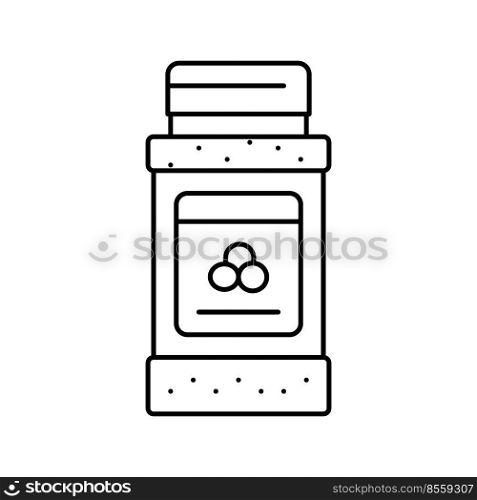 pepper in jar line icon vector. pepper in jar sign. isolated contour symbol black illustration. pepper in jar line icon vector illustration