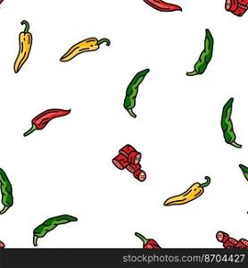 pepper ingredient food organic vector seamless pattern thin line illustration. pepper ingredient food organic vector seamless pattern