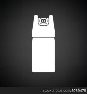 Pepper spray icon. Black background with white. Vector illustration.