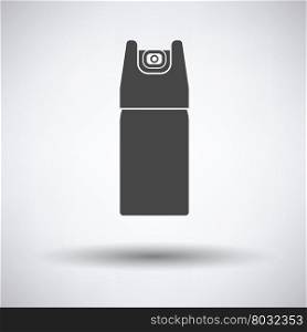 Pepper spray icon on gray background, round shadow. Vector illustration.