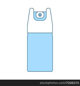 Pepper Spray Icon. Thin Line With Blue Fill Design. Vector Illustration.