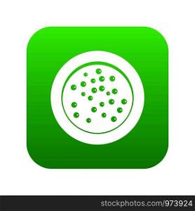 Peppercorns on a plate icon digital green for any design isolated on white vector illustration. Peppercorns on a plate icon digital green