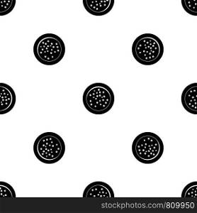 Peppercorns on a plate pattern repeat seamless in black color for any design. Vector geometric illustration. Peppercorns on a plate pattern seamless black