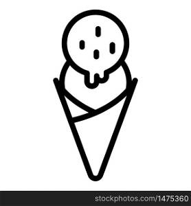 Peppermint ice cream icon. Outline peppermint ice cream vector icon for web design isolated on white background. Peppermint ice cream icon, outline style