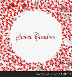 Peppermint sticks on isolated background.vector