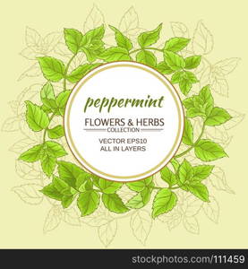 peppermint vector frame. circle vector frame with green peppermint leaves