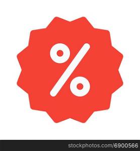 percent discount sticker, icon on isolated background