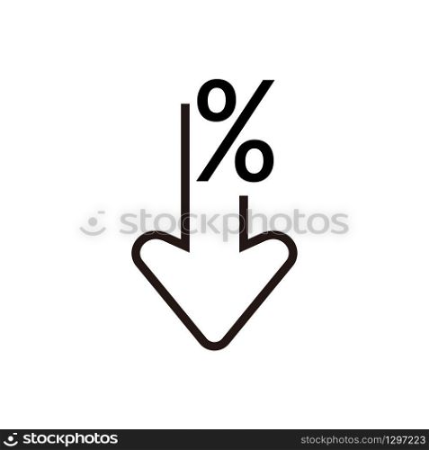 Percent down line icon. Percentage, arrow, reduction. Banking concept. Can be used for topics like investment, interest rate, finance. - Vector illustration. Percent down line icon. Percentage, arrow, reduction. Banking concept. Can be used for topics like investment, interest rate, finance. - Vector
