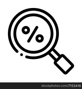 Percent Search Signs Icon Vector. Outline Percent Search Signs Sign. Isolated Contour Symbol Illustration. Percent Search Signs Icon Vector Outline Illustration
