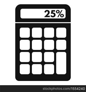 Percent tax calculator icon. Simple illustration of percent tax calculator vector icon for web design isolated on white background. Percent tax calculator icon, simple style