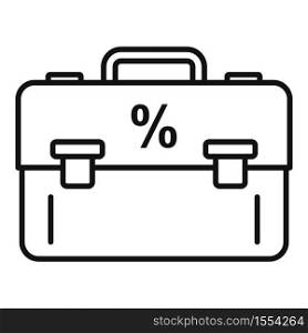 Percent tax case icon. Outline percent tax case vector icon for web design isolated on white background. Percent tax case icon, outline style