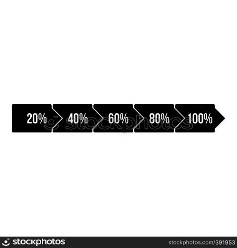 Percentage arrow infographic icon. Simple illustration of percentage arrow infographic vector icon for web design. Percentage arrow infographic icon, simple style
