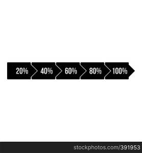 Percentage arrow infographic icon. Simple illustration of percentage arrow infographic vector icon for web design. Percentage arrow infographic icon, simple style