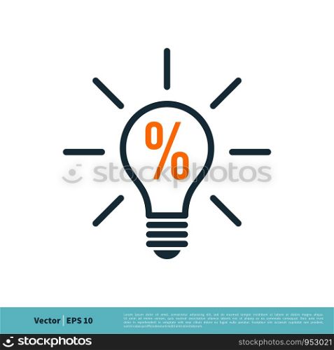 Percentage Bulb Icon Vector Logo Template Illustration Design. Vector EPS 10.