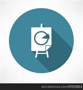 percentage diagram on the poster stands icon