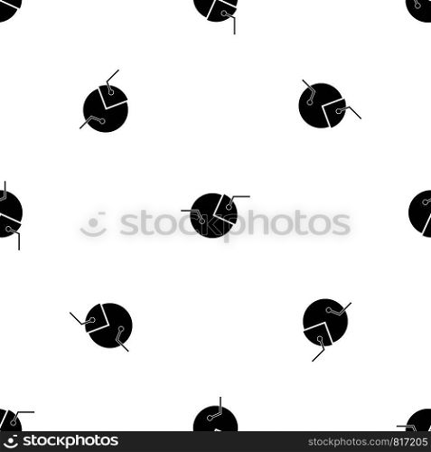 Percentage diagram pattern repeat seamless in black color for any design. Vector geometric illustration. Percentage diagram pattern seamless black
