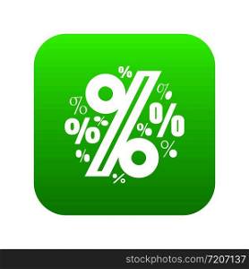 Percentage icon green vector isolated on white background. Percentage icon green vector