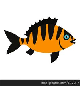 Perch fish icon flat isolated on white background vector illustration. Perch fish icon isolated