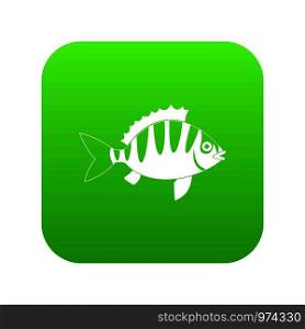 Perch icon digital green for any design isolated on white vector illustration. Perch icon digital green