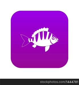 Perch icon digital purple for any design isolated on white vector illustration. Perch icon digital purple