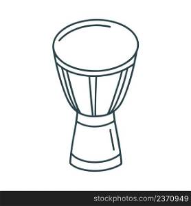 Percussion musical instrument drum vector illustration. Illustration drum doodle style isolated object. Item for making music. Percussion musical instrument drum vector illustration