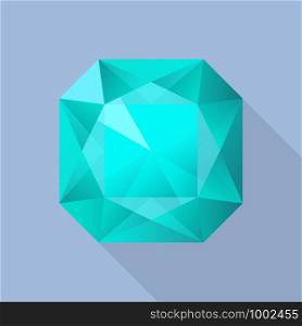 Perfect aquamarine icon. Flat illustration of perfect aquamarine vector icon for web design. Perfect aquamarine icon, flat style