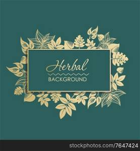Perfect background with grass and gold flower&rsquo;s petals, vector.