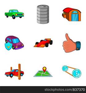 Perfect condition icons set. Cartoon set of 9 perfect condition vector icons for web isolated on white background. Perfect condition icons set, cartoon style