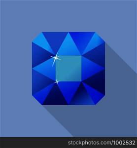 Perfect sapphire icon. Flat illustration of perfect sapphire vector icon for web design. Perfect sapphire icon, flat style
