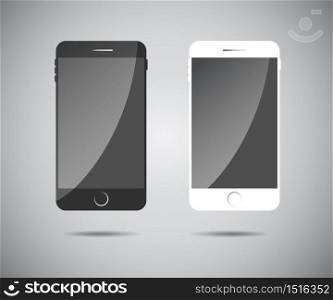 Perfectly detailed modern smart phone isolation, Realistic Mobile icon vector illustration