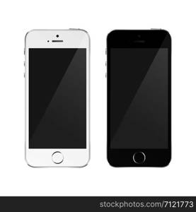 Perfectly detailed modern smart phone isolation. Vector EPS 10