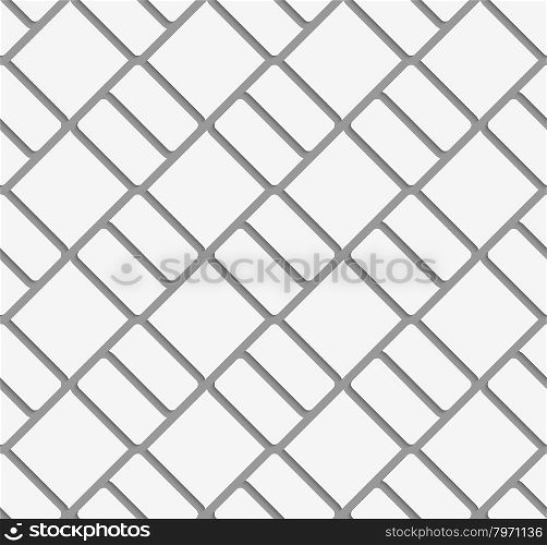 Perforated diagonal bricks.Seamless geometric background. Modern monochrome 3D texture. Pattern with realistic shadow and cut out of paper effect.
