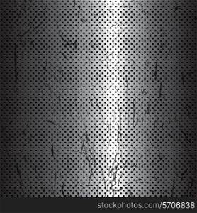 Perforated metal background with a scratched texture