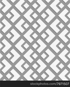 Perforated small and big diamond.Seamless geometric background. Modern monochrome 3D texture. Pattern with realistic shadow and cut out of paper effect.